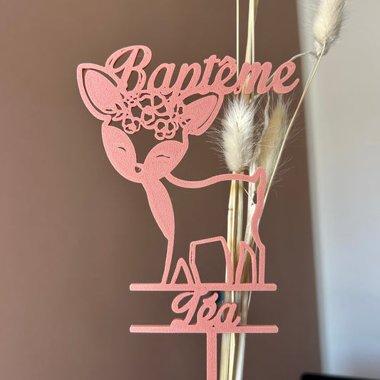 Cake topper personnalisé pour baptême