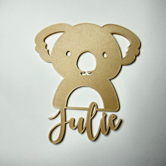 Koala pour décoration chambre enfant plaque avec prénom