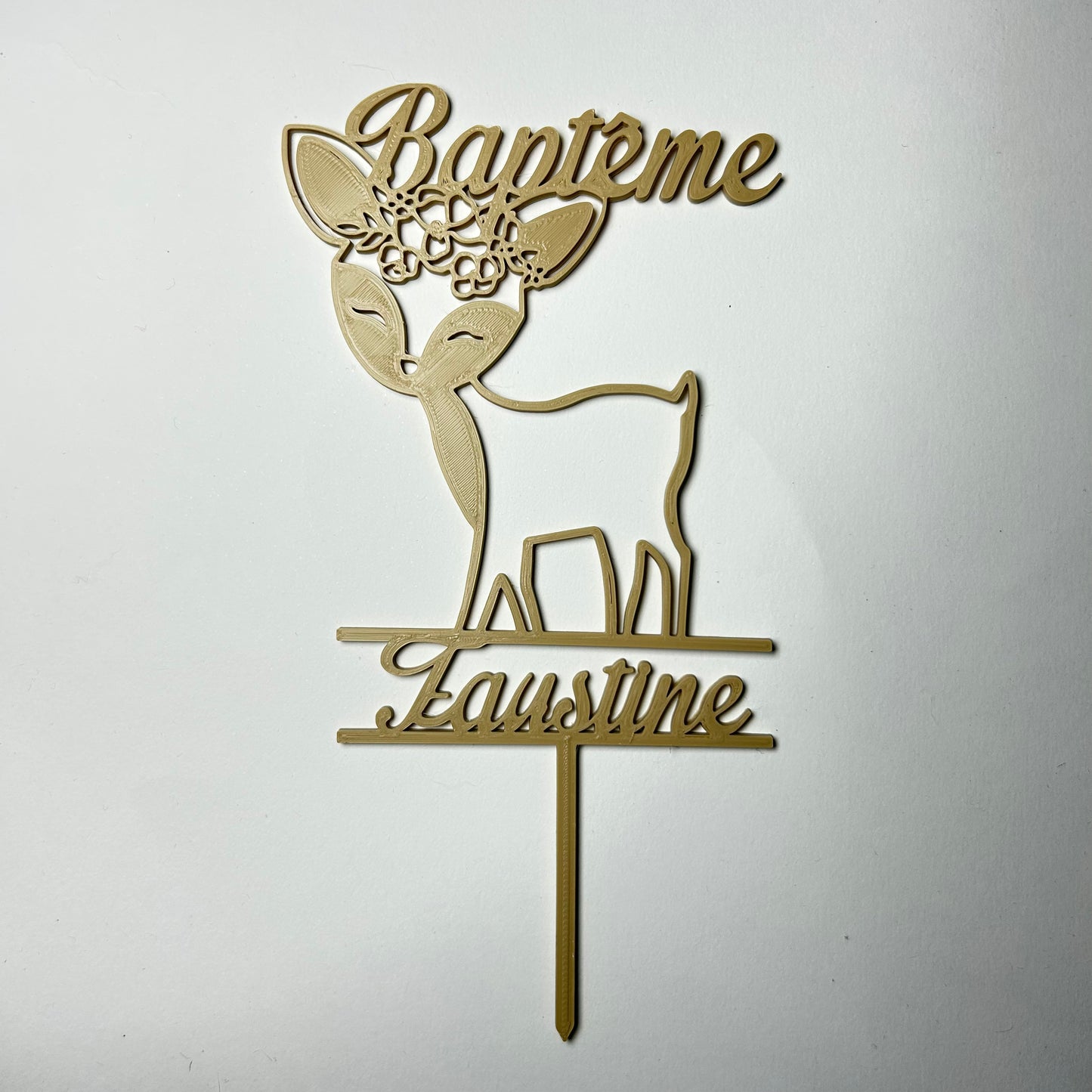 Cake topper personnalisé pour baptême