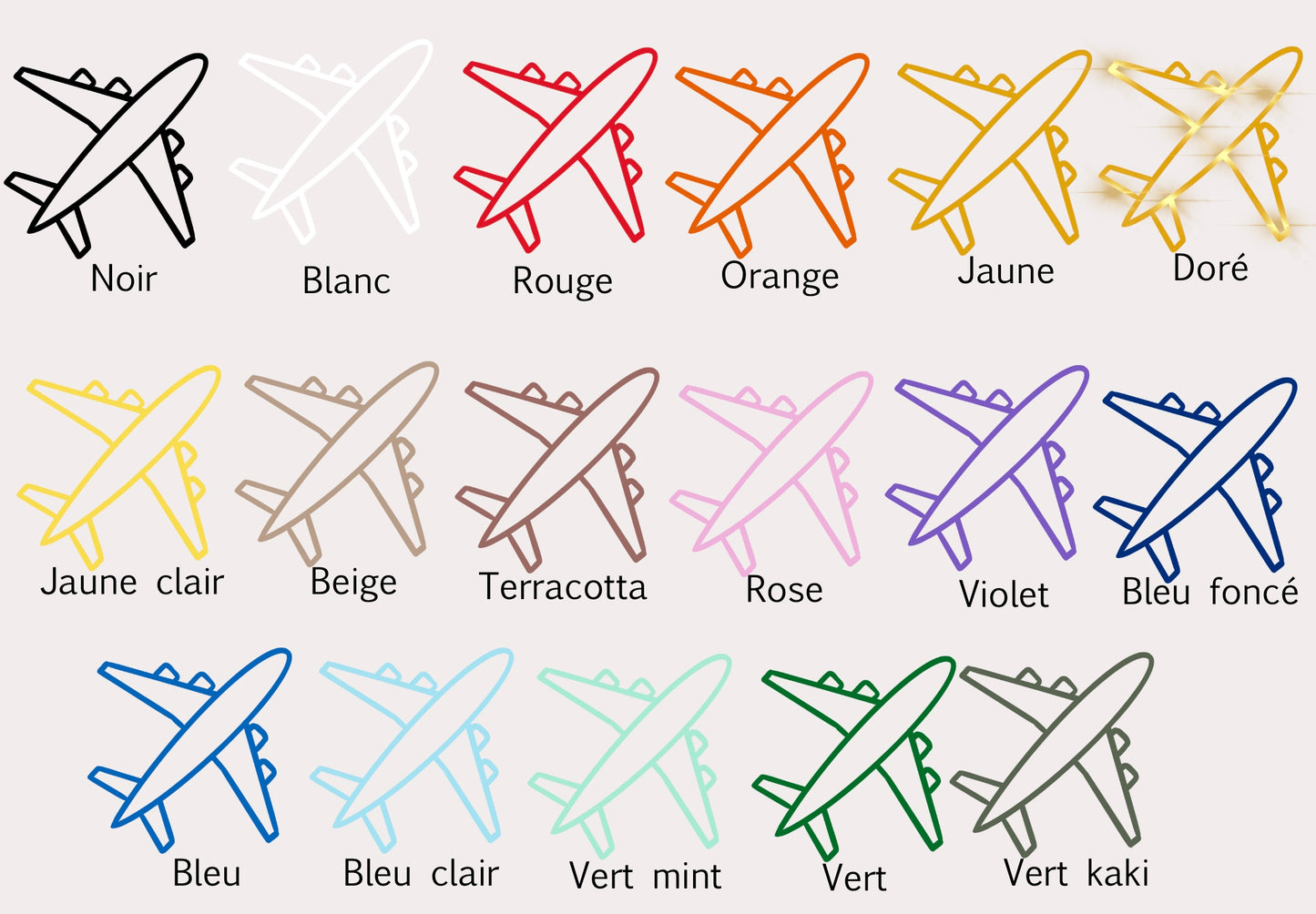 palette de couleurs pour nos décorations d'avions muraux 