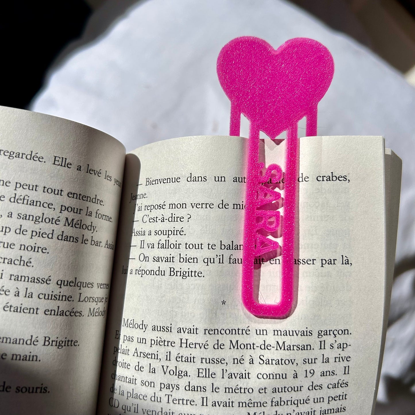 marque page à personnaliser avec prénom et couleur idée cadeau de lecture original signet chat, coeur ou chien