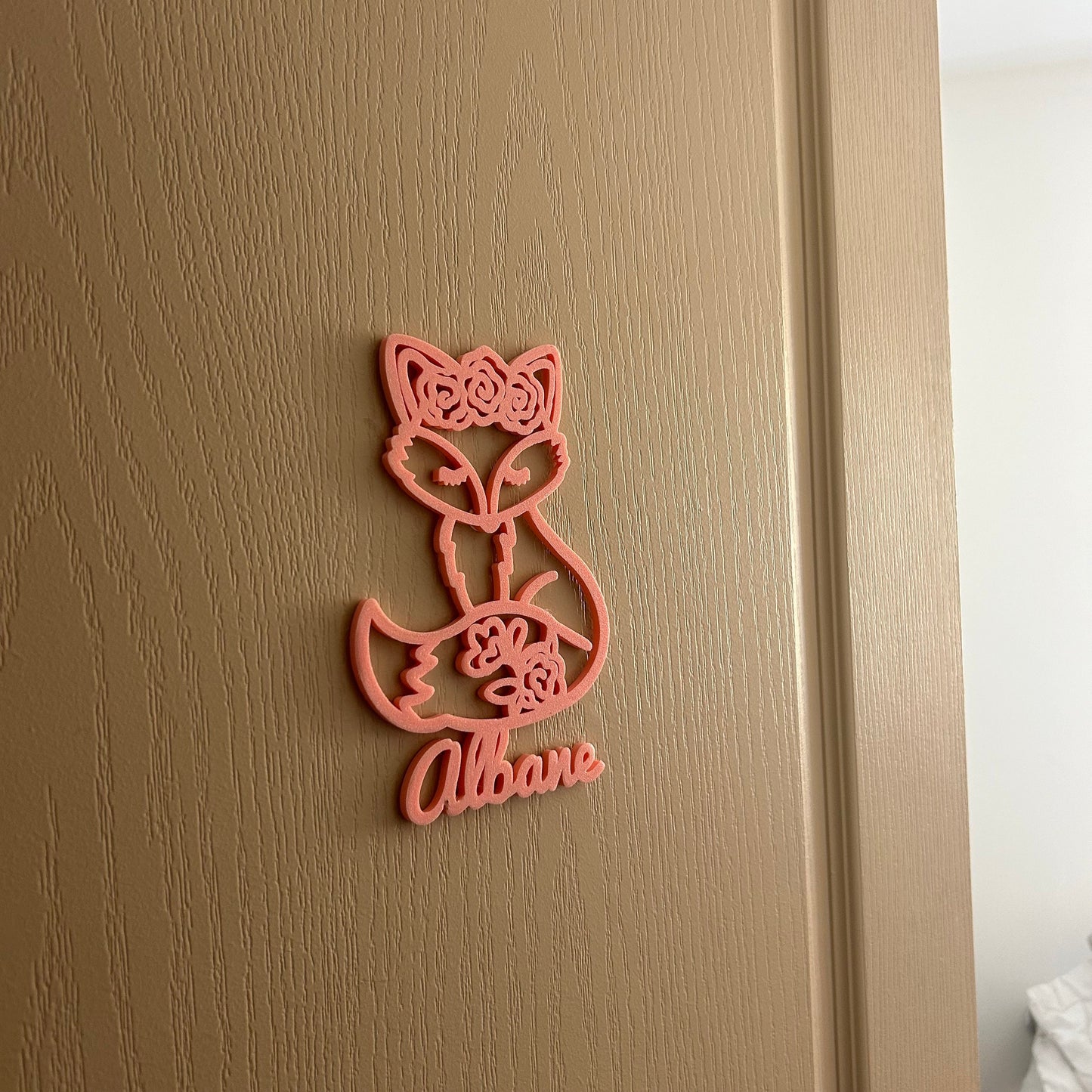 Décoration porte renard avec prénom pour chambre bébé avec prénom mignon de chambre d'enfant personnalisation pour cadeau chambre fille