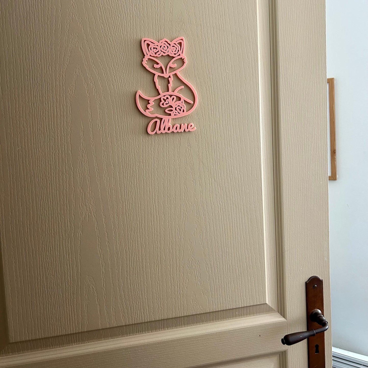 Décoration porte renard avec prénom pour chambre bébé avec prénom mignon de chambre d'enfant personnalisation pour cadeau chambre fille