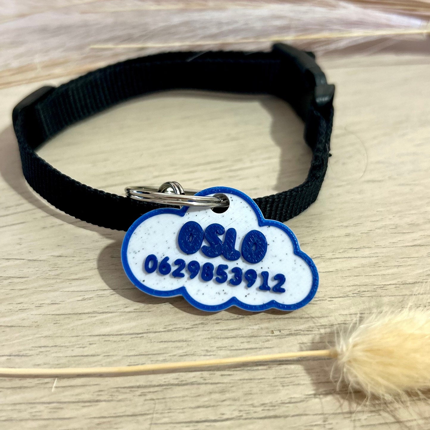 Médaille chien sans bruit nuage confortable pour chien, animaux, ou chats à personnaliser prénom  médaille d'identité avec choix de couleurs