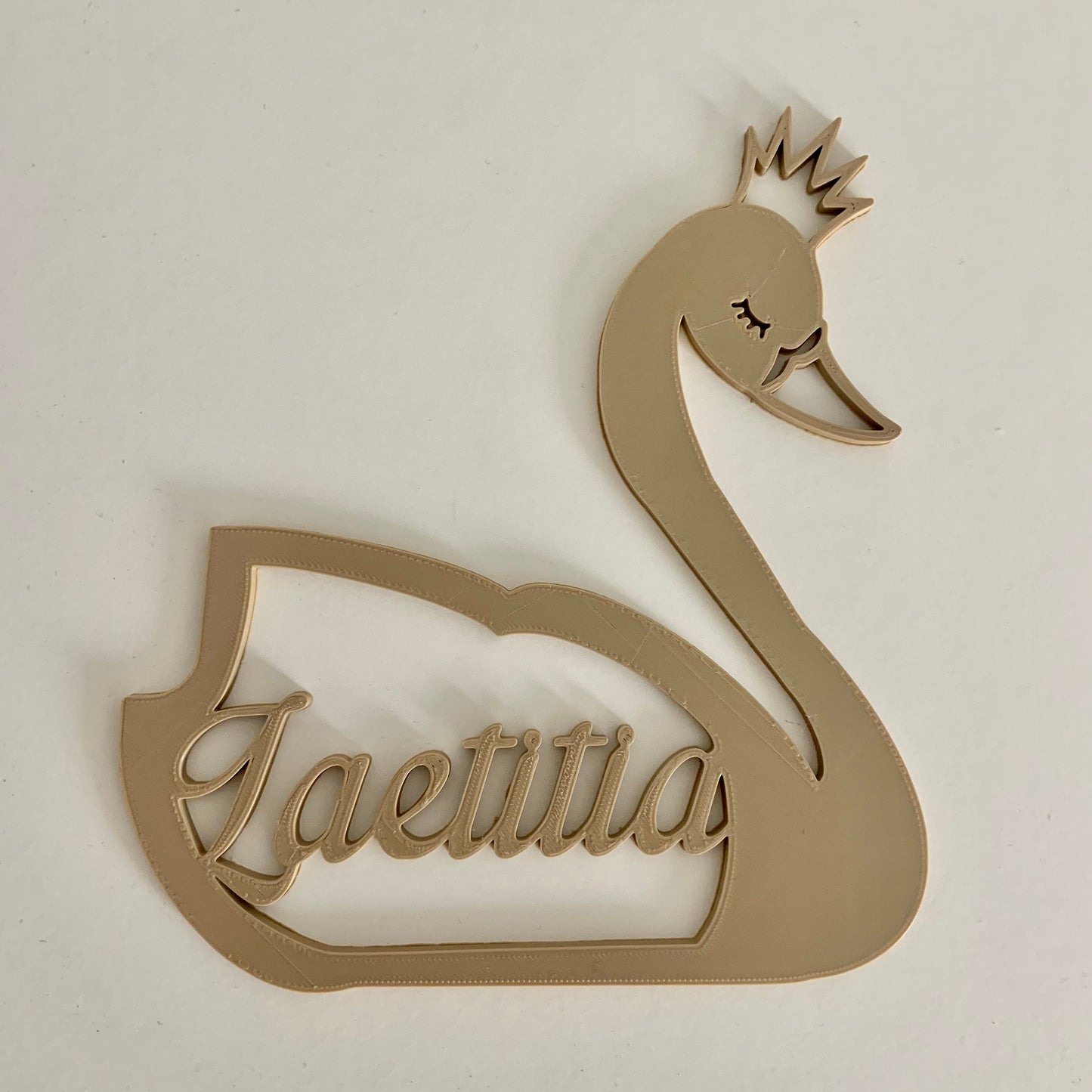 Plaque de porte Cygne avec prenom cadeau pour bebe personnalisable