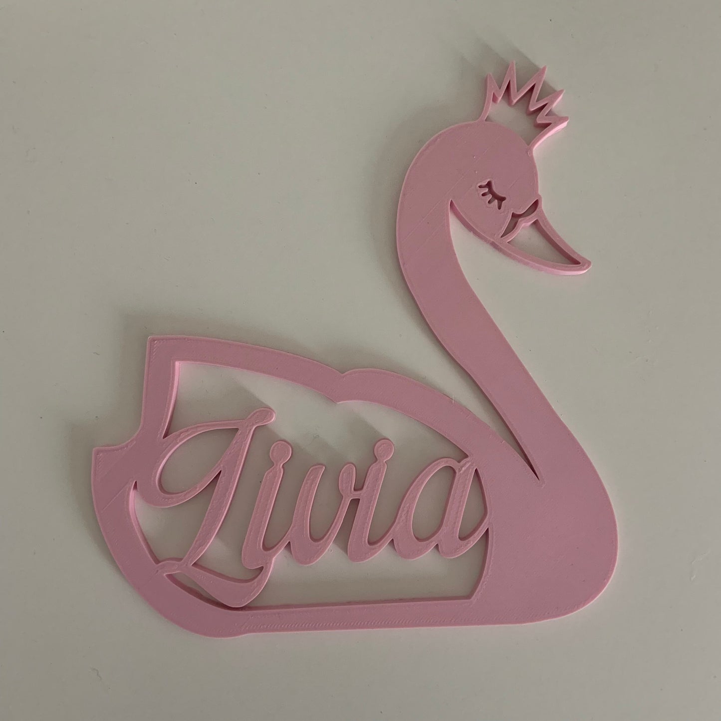 Plaque de porte Cygne avec prenom cadeau pour bebe personnalisable