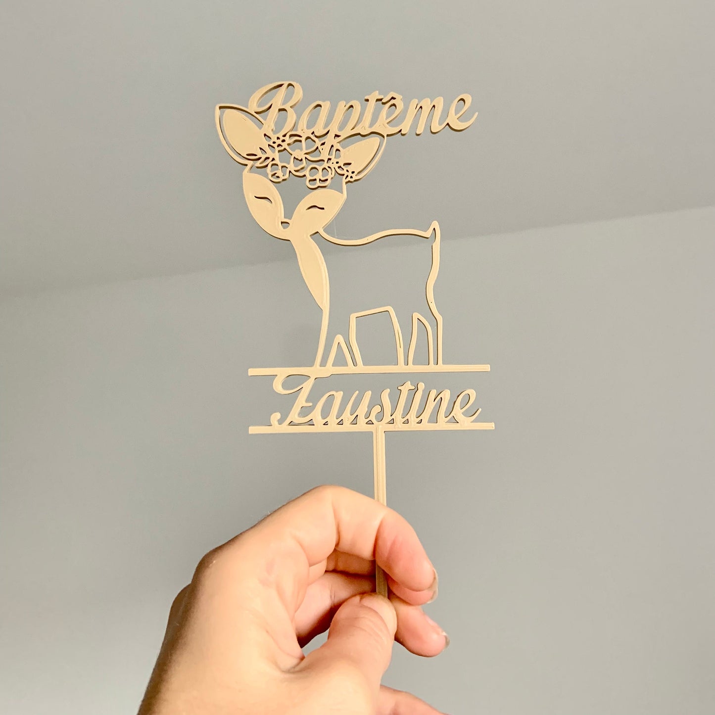 Cake topper personnalisé pour baptême