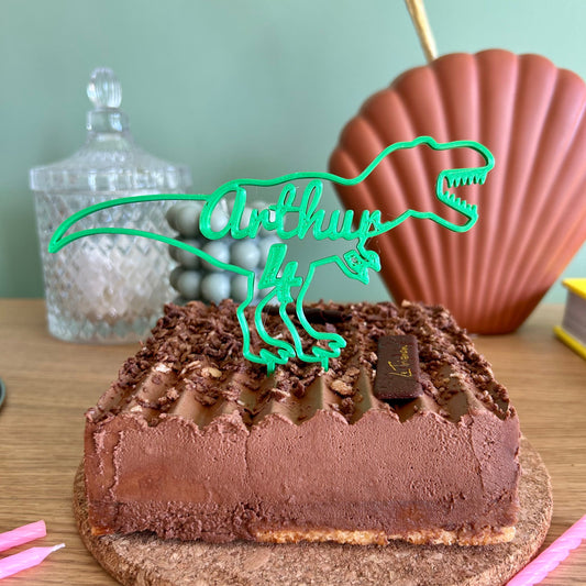 Cake topper dinosaure personnalisé pour décoration gâteau anniversaire enfant