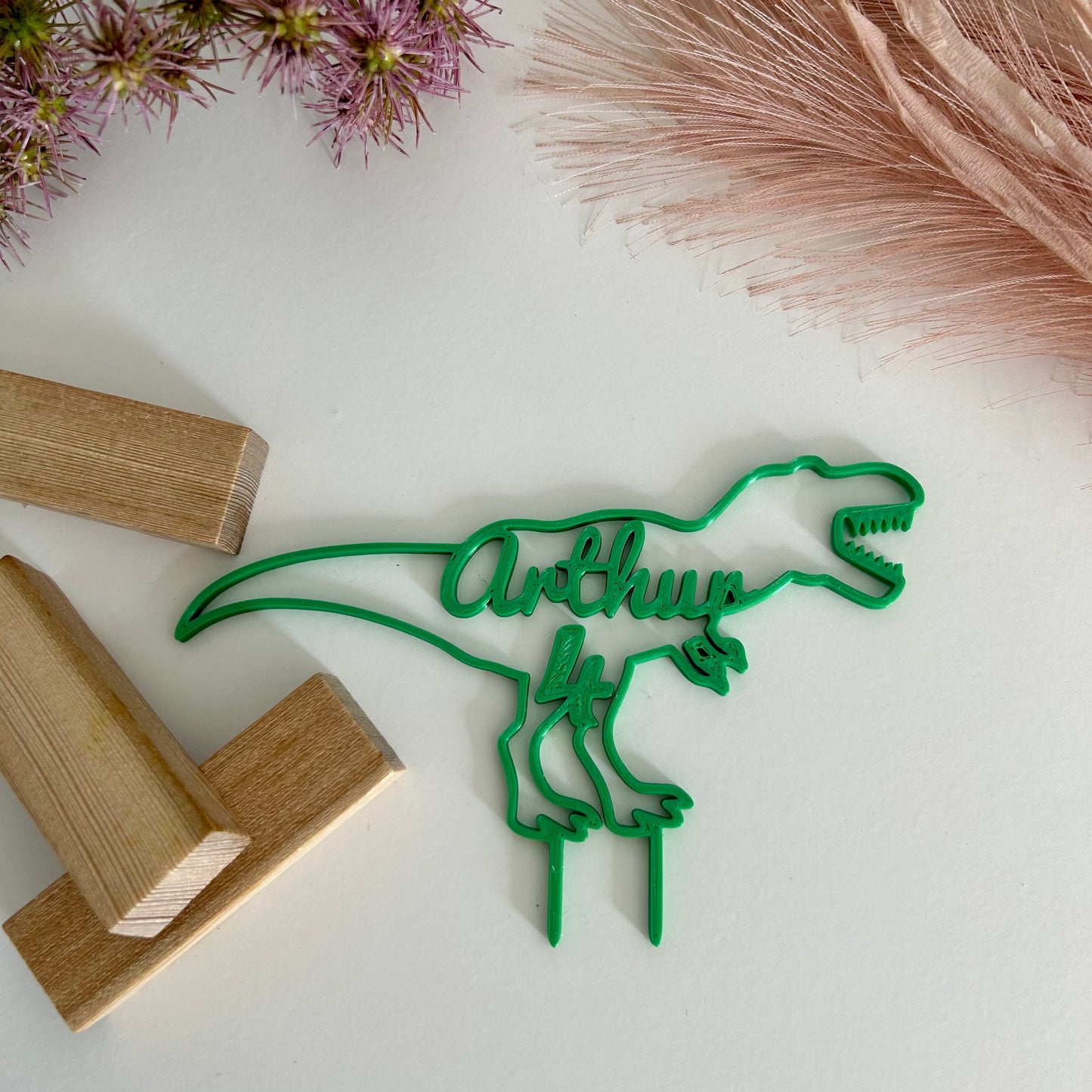 Cake topper dinosaure personnalisé pour décoration gâteau anniversaire enfant