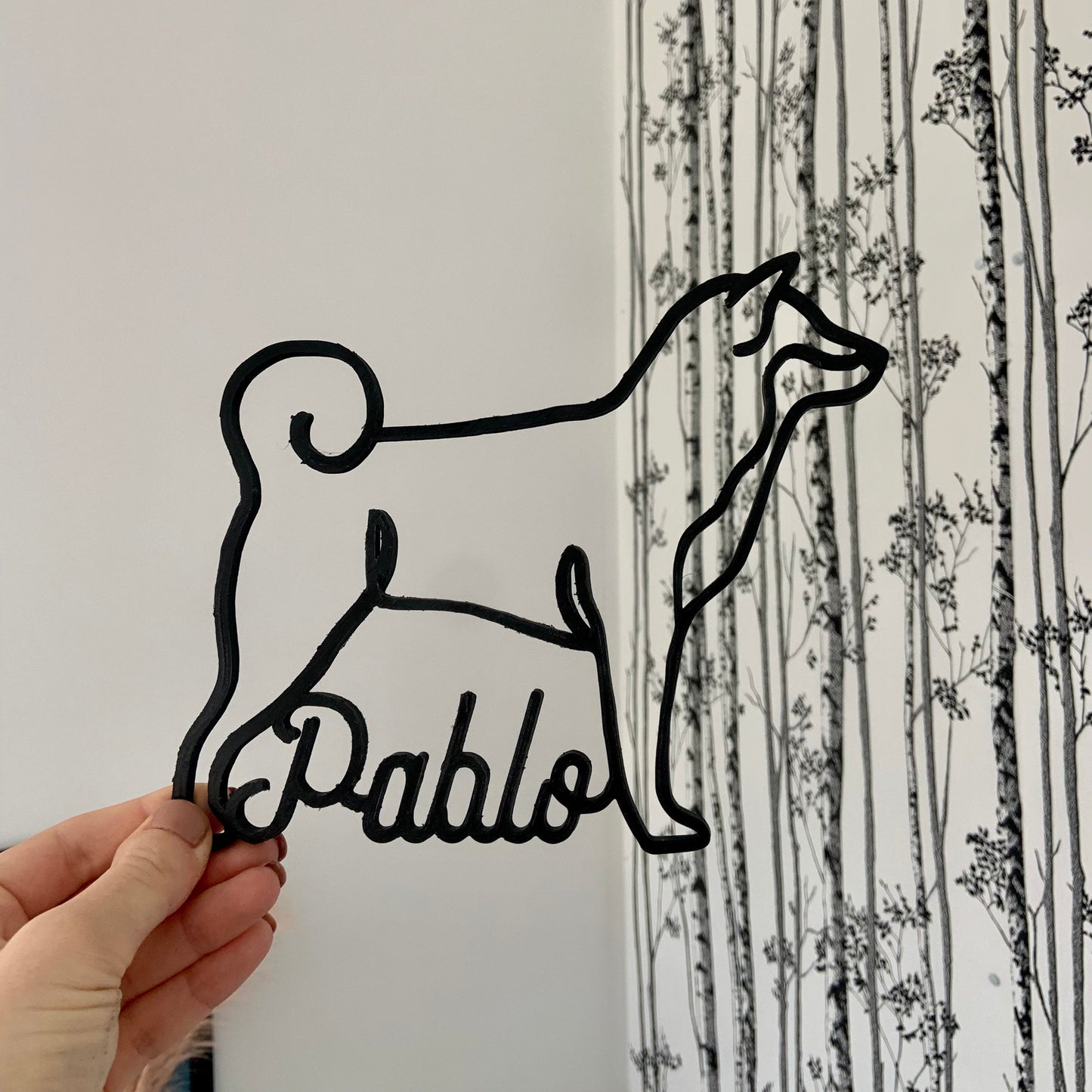 Décoration murale chien Shiba inu à personnaliser avec prénom