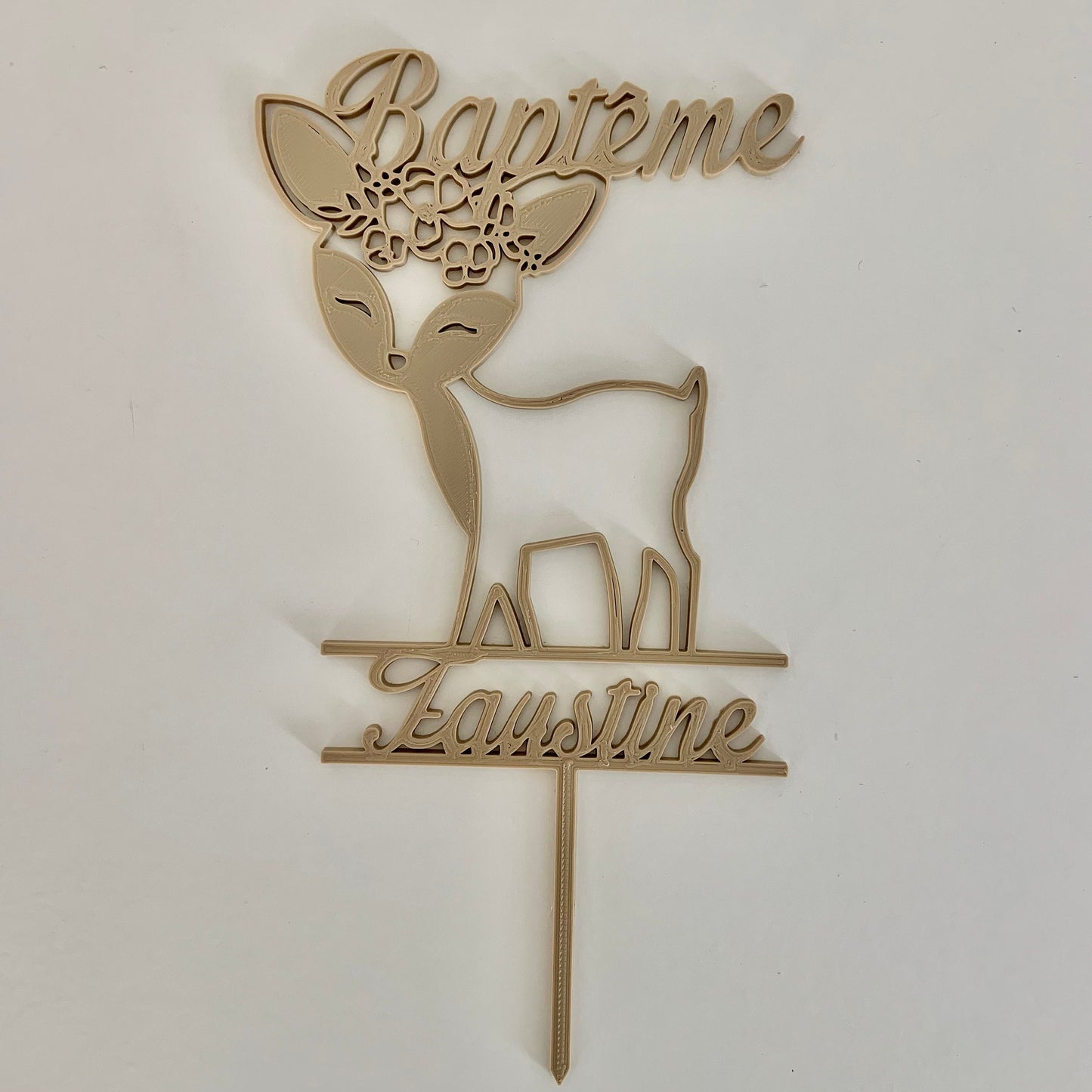 Cake topper personnalisé pour baptême