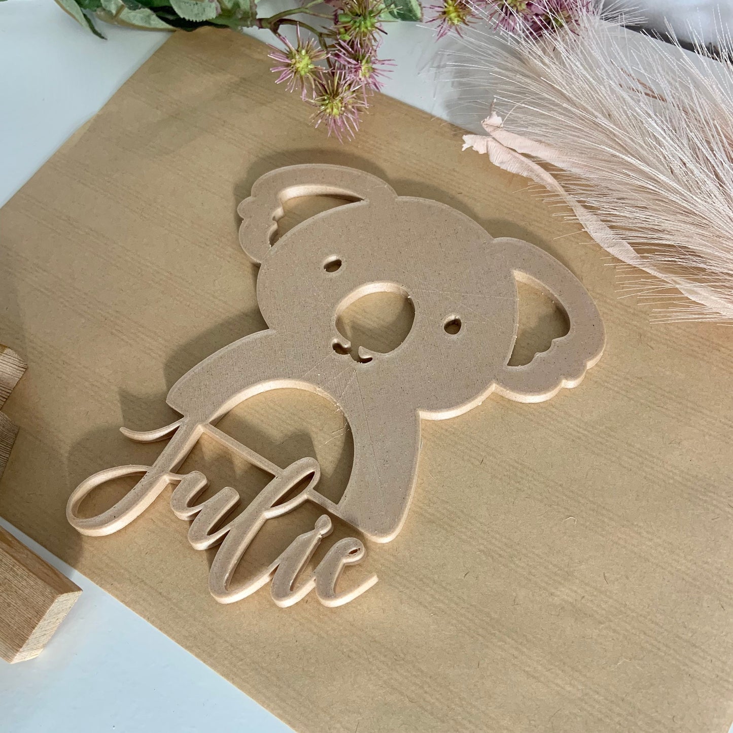 Koala pour décoration chambre enfant plaque avec prénom