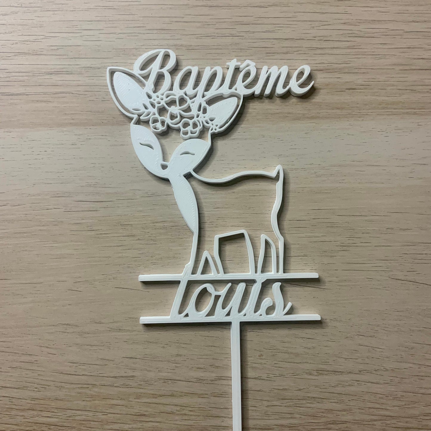 Cake topper personnalisé pour baptême