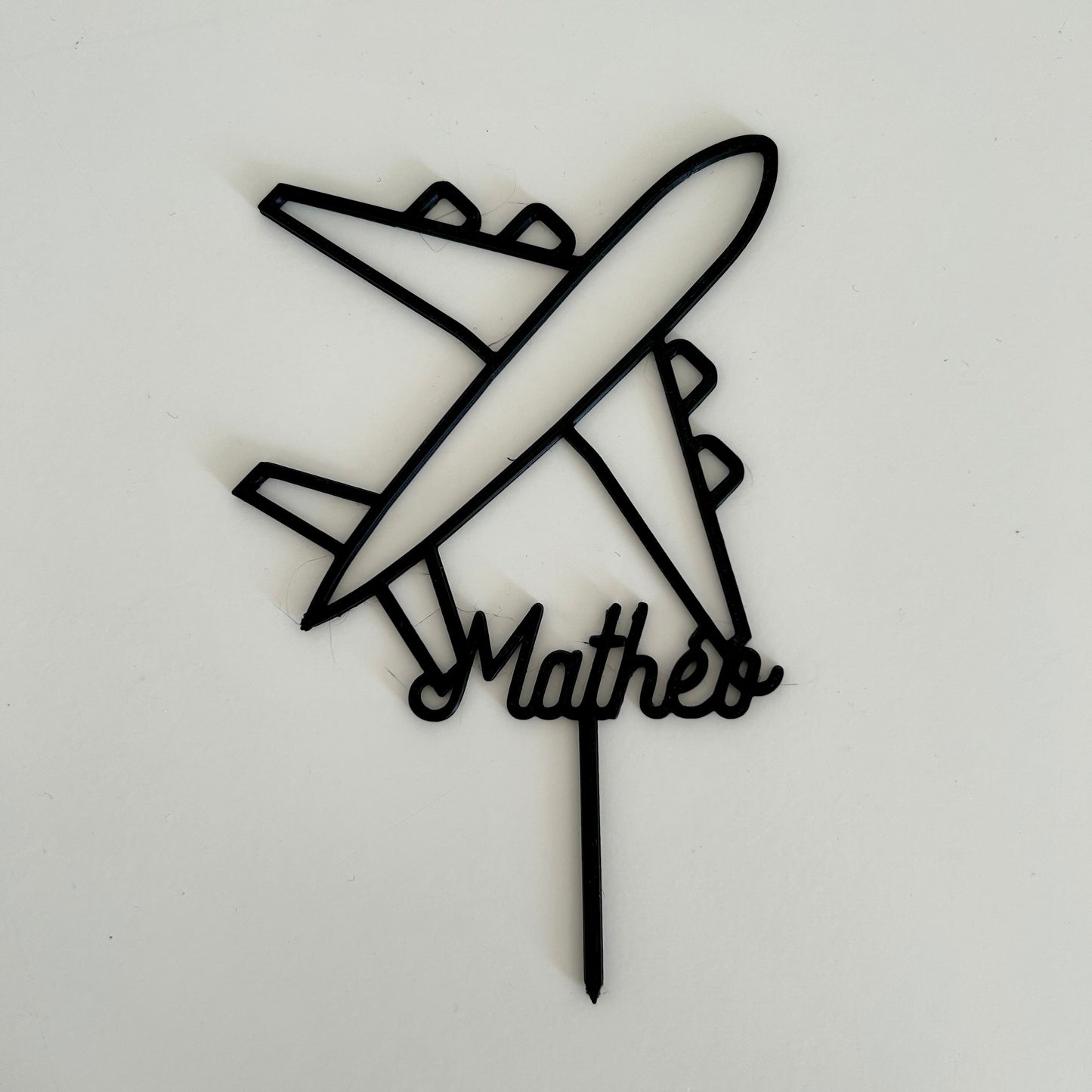 Cake topper en forme d'avion personnalisé pour gâteau d'anniversaire prénom à mettre sur le gâteau