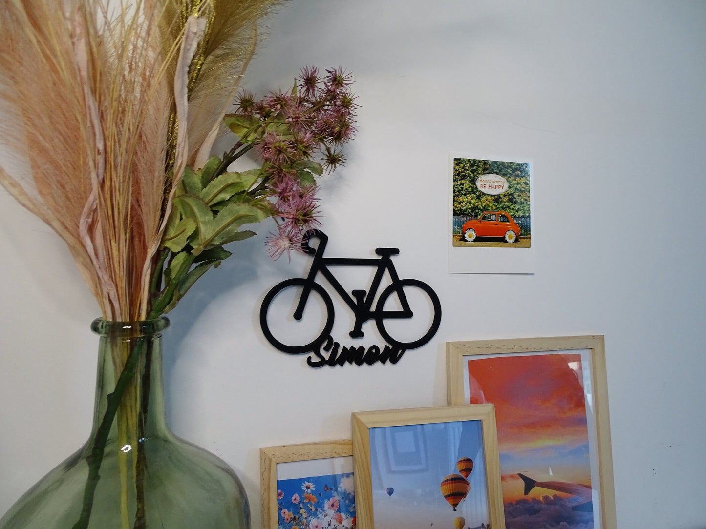 Vélo personnalisé pour décoration murale moderne prenom murale