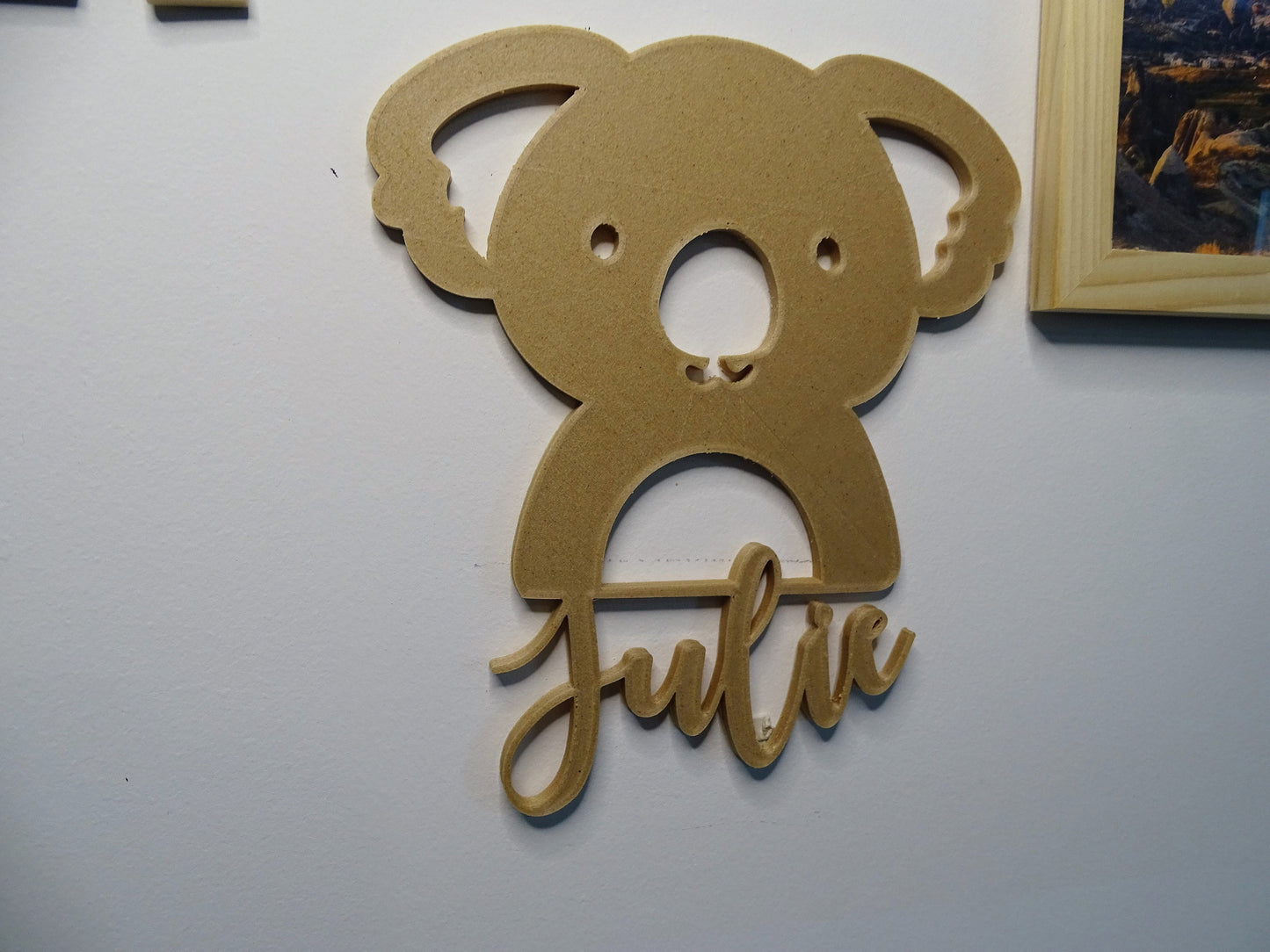 Koala pour décoration chambre enfant plaque avec prénom