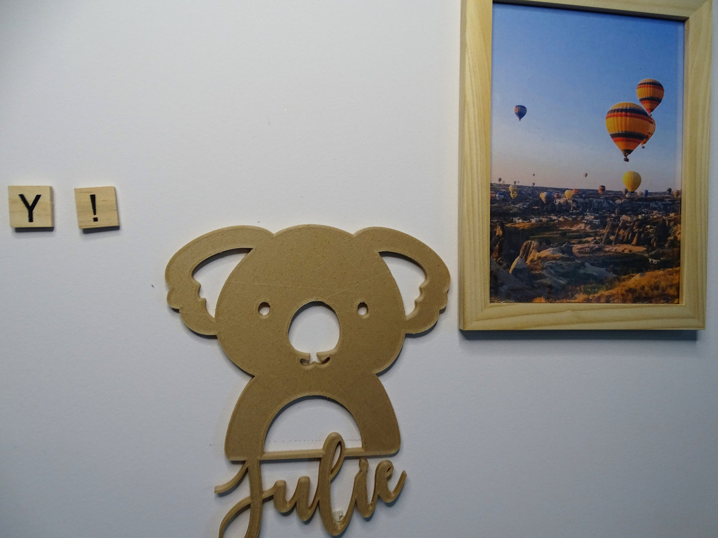 Koala pour décoration chambre enfant plaque avec prénom