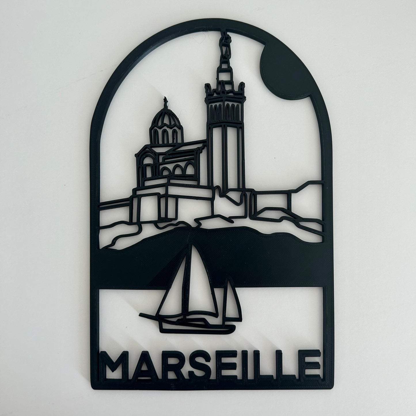 Décoration murale Marseille vieux port notre dame de la garde souvenirs en impression 3D