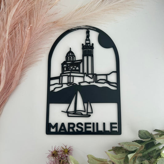 Décoration murale Marseille vieux port notre dame de la garde souvenirs en impression 3D