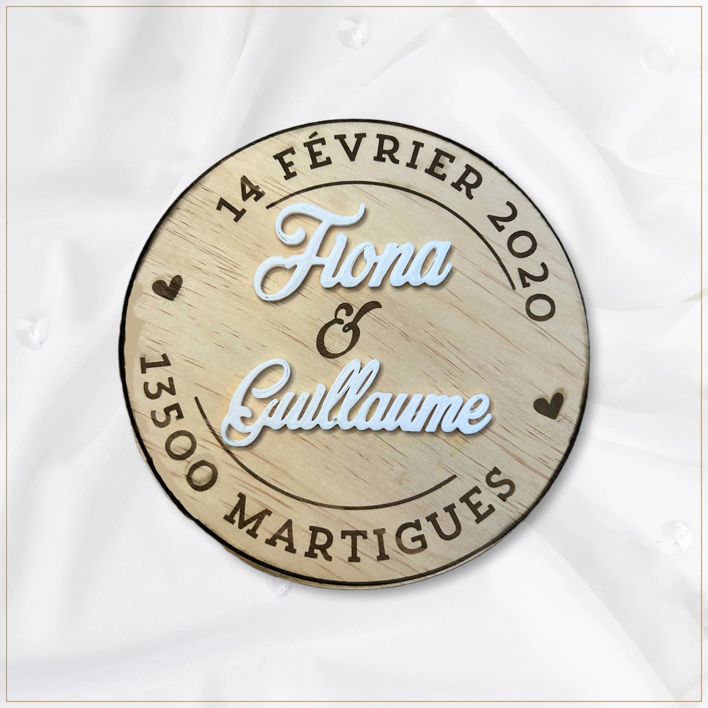 Décoration de couple idée cadeau romantique pour amoureux, enseigne ronde en bois à personnaliser, idée symbolique pour saint valentin